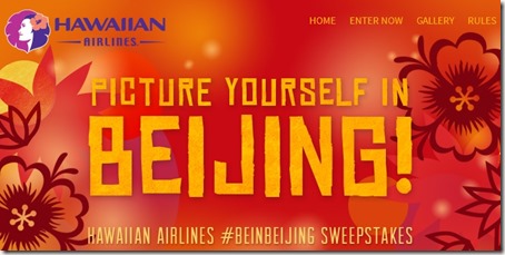 Hawaiian Airlines Be In Bejing Contest