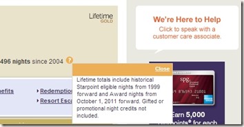 SPG lifetime status terms and conditions