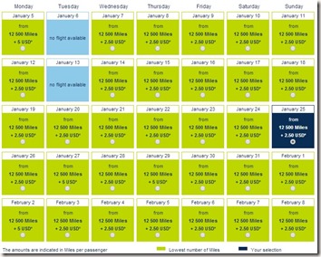 Air France Calendar Search