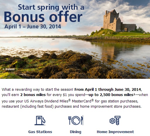 US AIrways Card Spring Bonus Offer