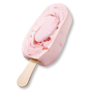 a pink ice cream on a stick