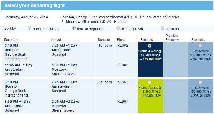 Air France Promo Award To Moscow August