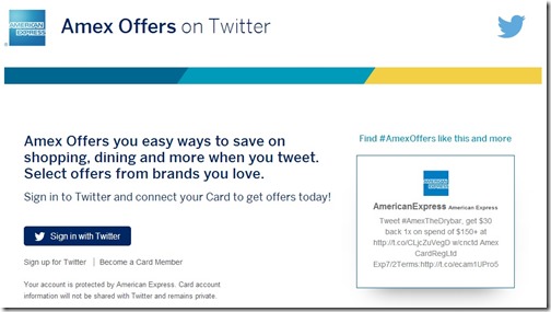 American Express Sync with Twitter Promotions