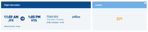 JetBlue Flights for Only $29 from New York (JFK) to Cape Cod
