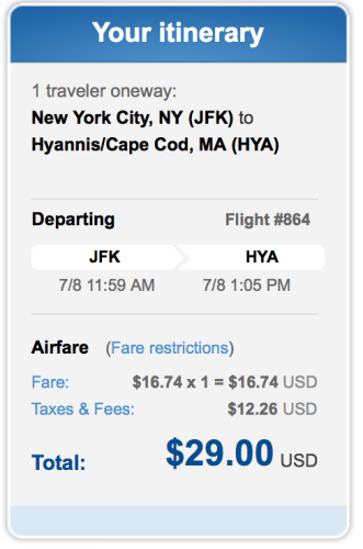 JetBlue Flights for Only $29 from New York (JFK) to Cape Cod