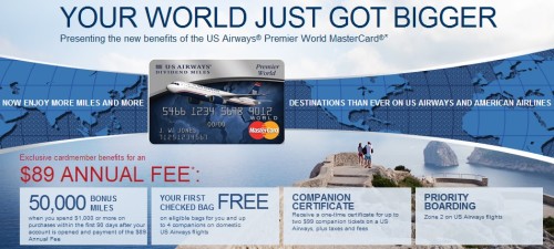US Airways 50,000 Mile Bonus Card Offer