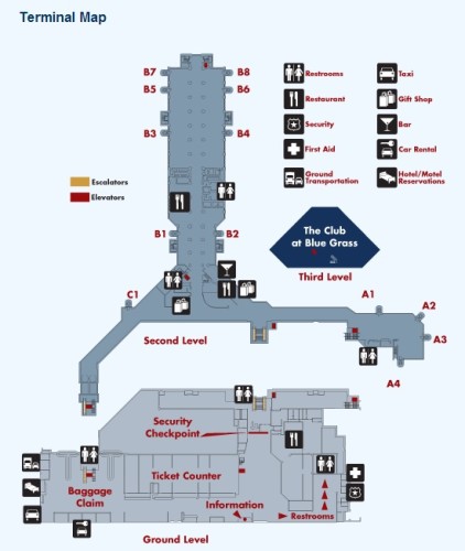 Bluegrass airport terminal map