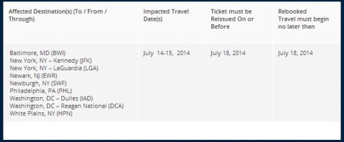 Delta Travel Alert Detail Page