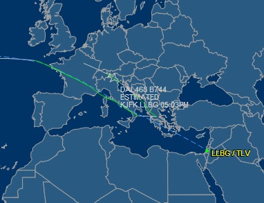 Delta flight 468 diverted from israel