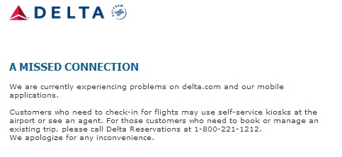 Delta's Site Is Down