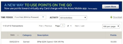 American Express Business Platinum 50k Bonus Points Posting