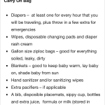 a list of diapers