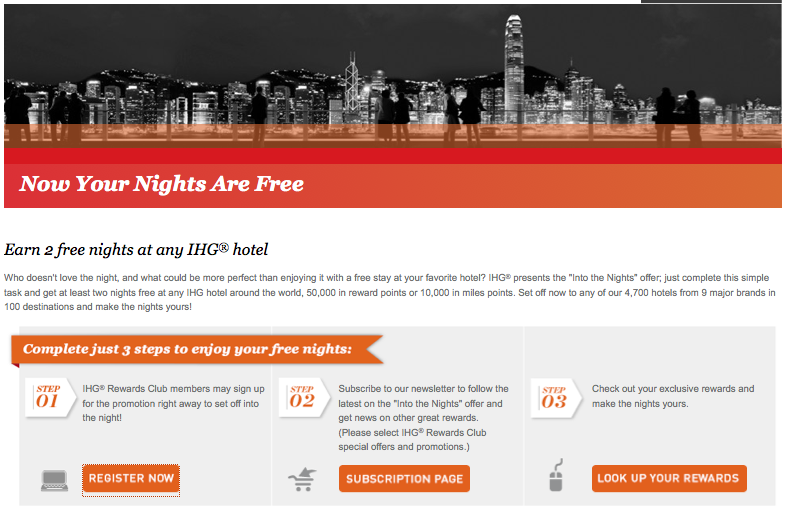 Two Free Nights IHG 'Into The Nights' Promotion Goes Live! Points