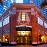 a building with a large entrance