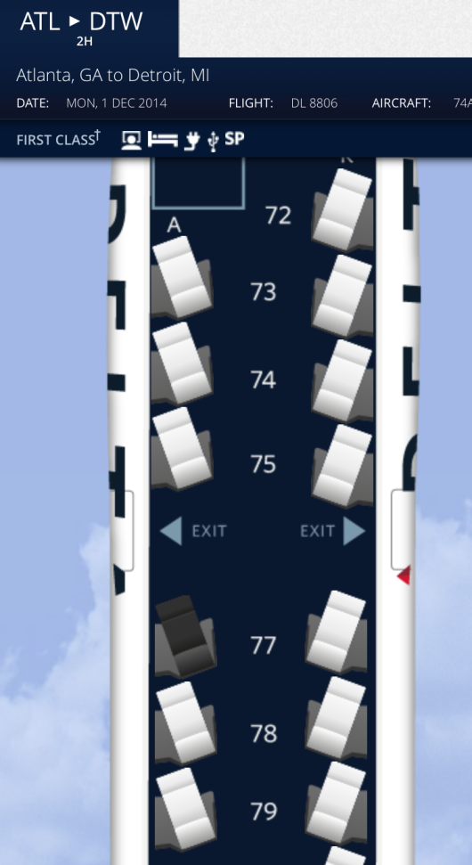 Delta 747 Domestic Flight Repositioning Route Upper