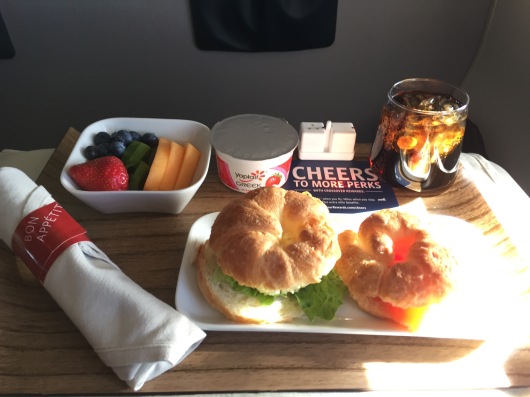 Delta's First Class Lox Croissant Breakfast