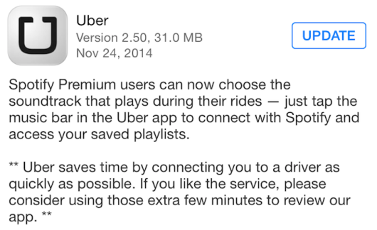 cool new uber app feature update