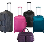 a group of luggage bags