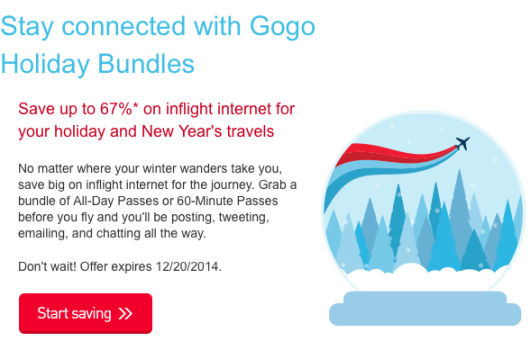 Gogo Passes Promo For The Holidays 