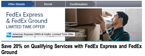 20% Discount At FedEx With American Express OPEN