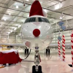 a plane in a hangar