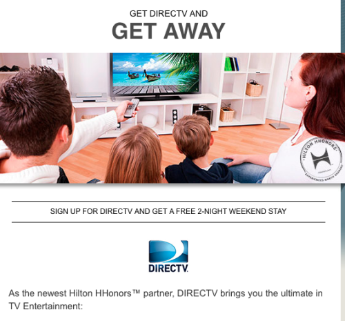 Free 2-Night Weekend Stay At Hilton With New DIRECTV Promo