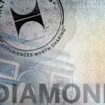 close-up of a diamond brand