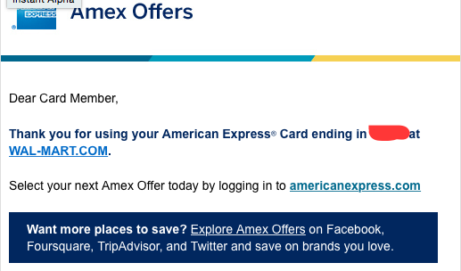 American Express Offers For You