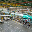 an airplane factory with many airplanes