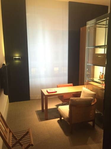 a room with a table and chair