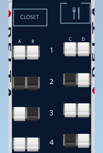 Delta 757-200 Transcon Business Elite