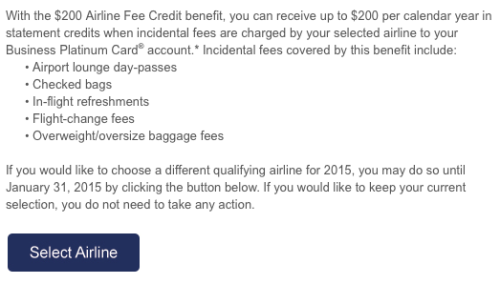 Airline Selection Time For Your $200 Airline Fee Credit On AMEX