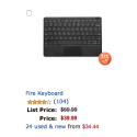 a black keyboard with a price tag