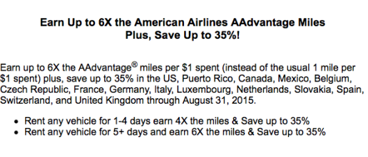 Hertz: Up To 6x AAdvantage Miles Promo Extended