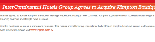 Update: IHG Completes Acquisition Of Kimpton Hotels
