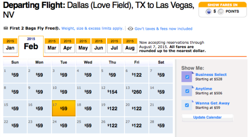 DAL-LAS On Southwest For $59 Each Way