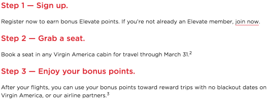 Double Elevate Points With Virgin America