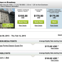 a screenshot of a hotel price list