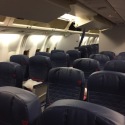 a plane with seats in the back