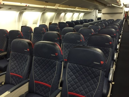 a row of seats in an airplane