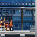 a group of bottles of alcohol on a table