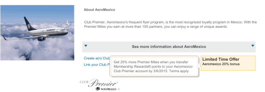 20% Transfer Bonus To AeroMexico With Amex