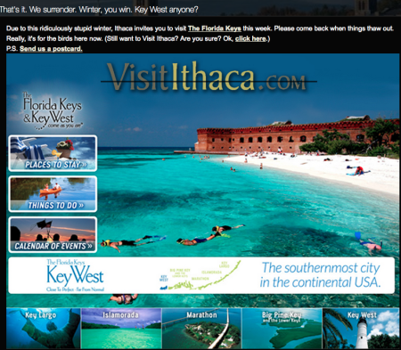 Ithaca Tourism Site Crashes After Suggesting Visiting FL