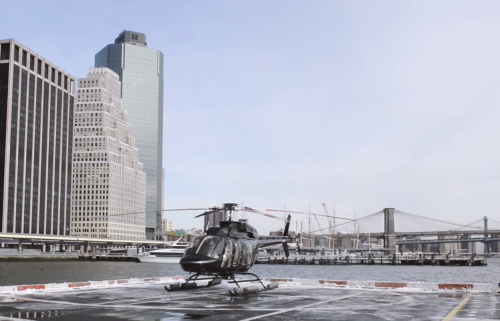 a helicopter on a dock