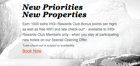 1,000 Bonus Points Per Night At New IHG Properties
