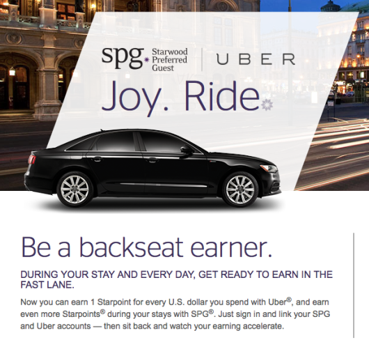 New Up To 4 SPG Points/$ With Uber Partnership