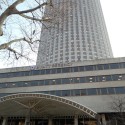 a building with a tree in front