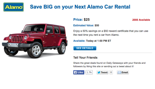 a red car with a price tag