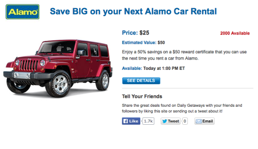 Get $50 Alamo Certificate For $25 Today At 1pm ET