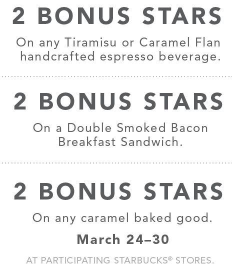 Starbucks Rewards: New 6 Bonus Stars Offer (Targeted)